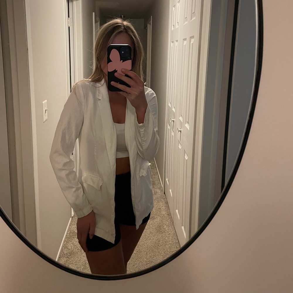 White linen blazer